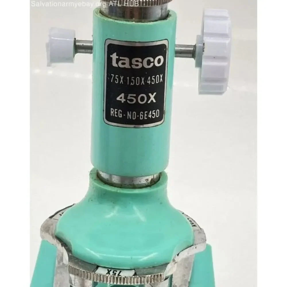 Tasco Vintage 450X Discoverer Mini Microscope Kit 75X 150X Box Slides Size 992